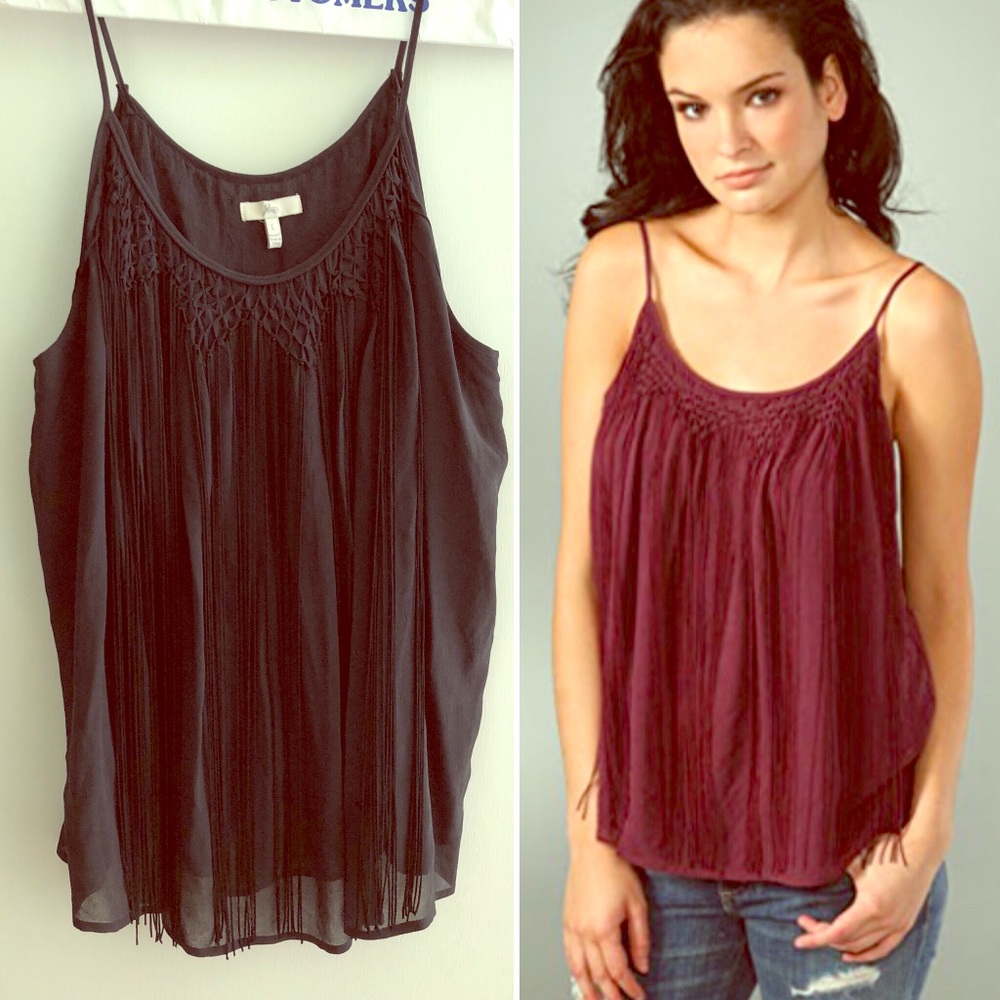 Joie Jenny smocked fringe tank - Can be Maternity